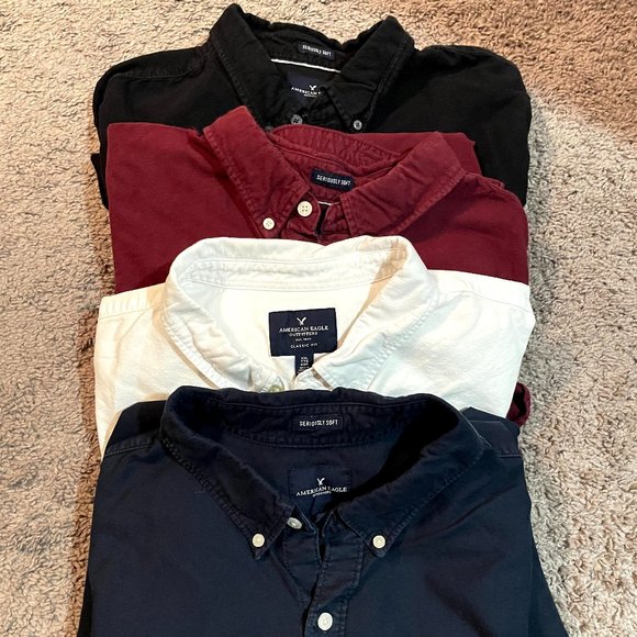 American Eagle Outfitters Other - Maroon AE Short Sleeve Casual Button Down